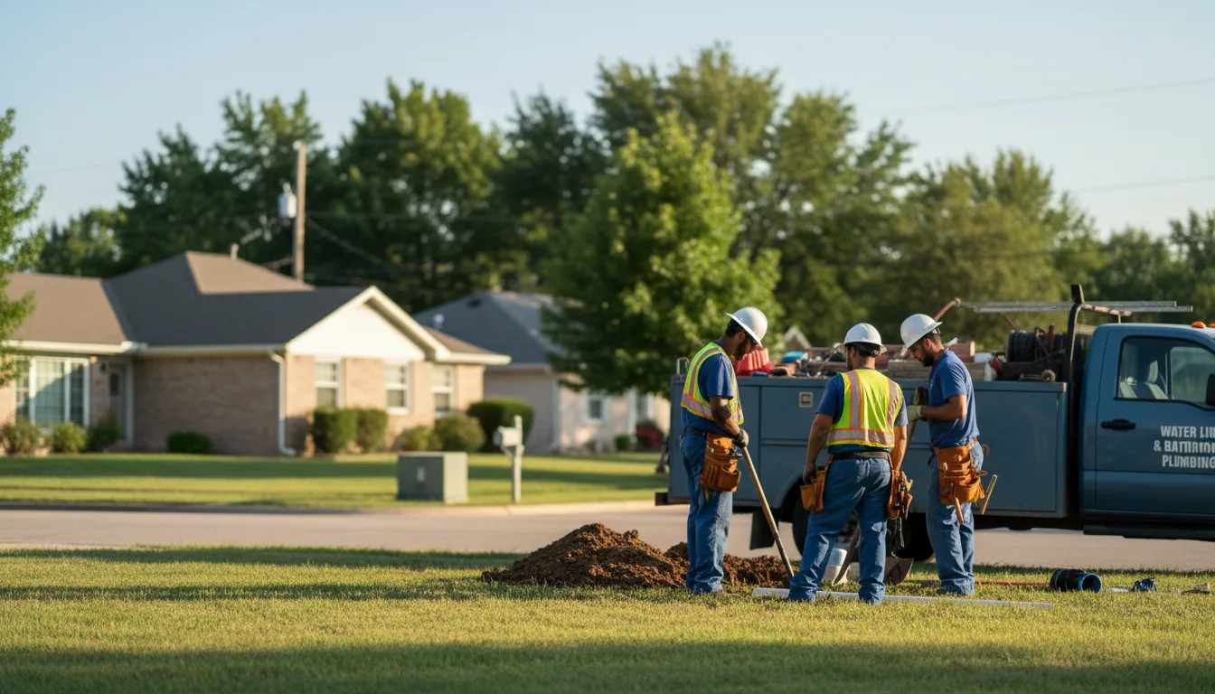 Residential water line and bathroom plumbing service in San Diego, TX